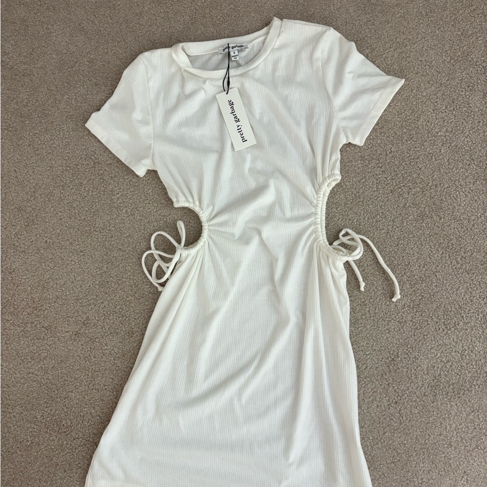 Elegant White Cut-Out Mini Dress